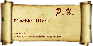Plachki Ulrik névjegykártya
